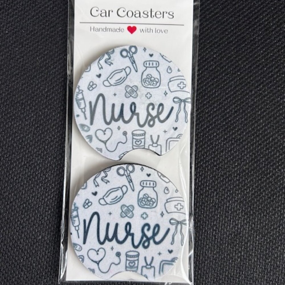 Coquette Nurse Car Coaster Set - NWT